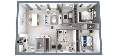 Programme terrain + maison à Bordeaux en Gironde (33) de 110 m² à vendre au prix de 313182€ - 3