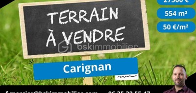 Terrain seul à Carignan en Ardennes (08) de 554 m² à vendre au prix de 27500€