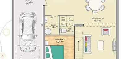 Programme terrain + maison à Houlbec-Cocherel en Eure (27) de 89 m² à vendre au prix de 227623€ - 4