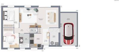 Programme terrain + maison à Auvers-le-Hamon en Sarthe (72) de 70 m² à vendre au prix de 178100€ - 4