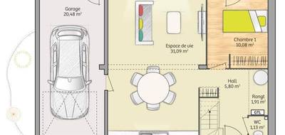 Programme terrain + maison à Moyaux en Calvados (14) de 76 m² à vendre au prix de 202900€ - 4