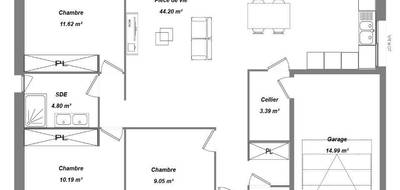 Programme terrain + maison à Chambourg-sur-Indre en Indre-et-Loire (37) de 80 m² à vendre au prix de 209000€ - 1