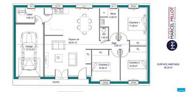 Programme terrain + maison à Limoges en Haute-Vienne (87) de 86 m² à vendre au prix de 217200€ - 3