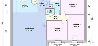 Programme terrain + maison à Sorgues en Vaucluse (84) de 83 m² à vendre au prix de 277000€ - 3