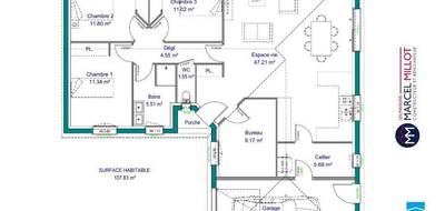 Programme terrain + maison à Saint-Fiel en Creuse (23) de 107 m² à vendre au prix de 242500€ - 3