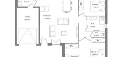 Programme terrain + maison à Château-la-Vallière en Indre-et-Loire (37) de 82 m² à vendre au prix de 206500€ - 4