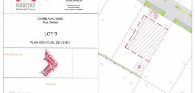 Terrain seul à Camblain-l'Abbé en Pas-de-Calais (62) de 632 m² à vendre au prix de 80000€ - 2