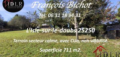 Terrain seul à L'Isle-sur-le-Doubs en Doubs (25) de 711 m² à vendre au prix de 26500€ - 1