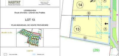 Terrain seul à Ledringhem en Nord (59) de 389 m² à vendre au prix de 63500€ - 1