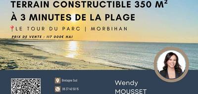 Terrain seul à Le Tour-du-Parc en Morbihan (56) de 350 m² à vendre au prix de 117000€ - 1