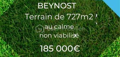 Terrain seul à Beynost en Ain (01) de 727 m² à vendre au prix de 185000€ - 1