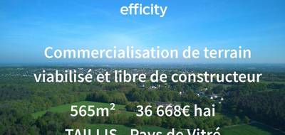 Terrain seul à Taillis en Ille-et-Vilaine (35) de 565 m² à vendre au prix de 36668€ - 1