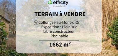 Terrain seul à Collonges-au-Mont-d'Or en Rhône (69) de 1662 m² à vendre au prix de 450000€ - 1