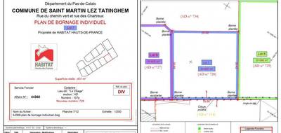 Terrain seul à Saint-Martin-lez-Tatinghem en Pas-de-Calais (62) de 407 m² à vendre au prix de 89000€ - 2