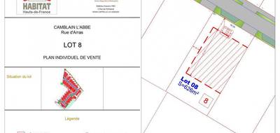 Terrain seul à Camblain-l'Abbé en Pas-de-Calais (62) de 626 m² à vendre au prix de 80000€ - 1