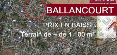 Terrain seul à Ballancourt-sur-Essonne en Essonne (91) de 1128 m² à vendre au prix de 183000€