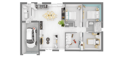 Programme terrain + maison à Souvigné en Indre-et-Loire (37) de 78 m² à vendre au prix de 203157€ - 4