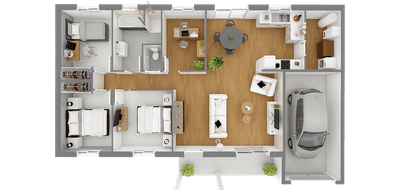 Programme terrain + maison à Meillard en Allier (03) de 105 m² à vendre au prix de 183648€ - 4