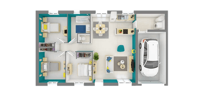 Programme terrain + maison à Paray-sous-Briailles en Allier (03) de 79 m² à vendre au prix de 162030€ - 4