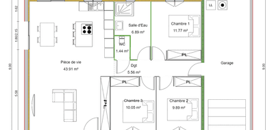 Programme terrain + maison à Les Éparres en Isère (38) de 90 m² à vendre au prix de 298000€ - 2